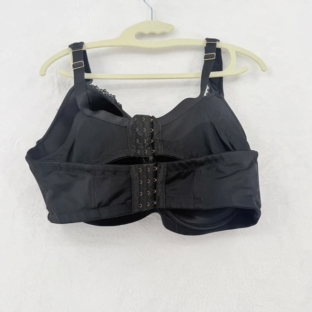 Ashley Stewart Butterfly Bra Womens 38DD Black Good Full Coverage Underwire